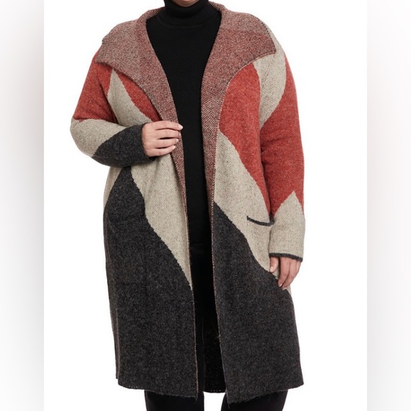 Joseph A Sweaters - Color Block Coatigan Sweater Cardigan
